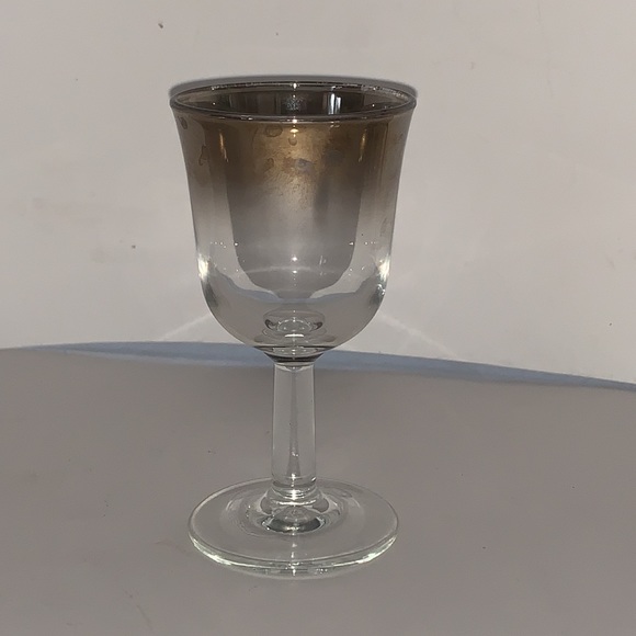 Vintage Set of 4 Silver Band Cordial/Sherry Footed Glasses, France - Picture 2 of 5